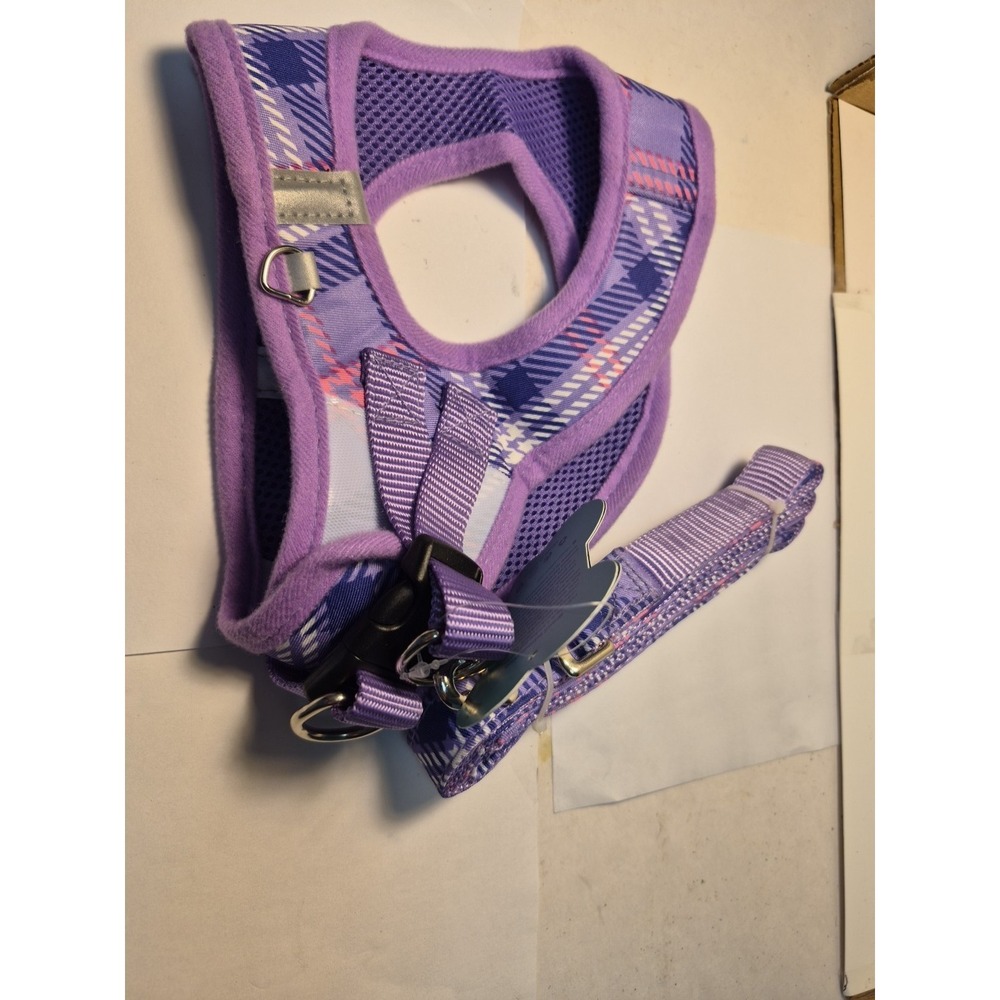 Puptech Dog Harness Purple Plaid New with Tag Size Medium